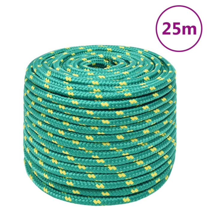 Vrv za čoln zelena 12 mm 25 m polipropilen